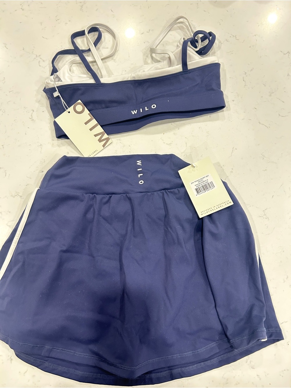 🎾 NWT WILO The Label 2-Piece Tennis Set in Navy — Size S
